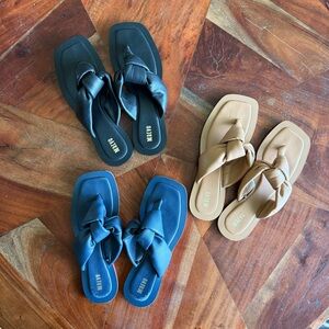 Maeve by Anthropologie knotted sandals :: navy, black and camel